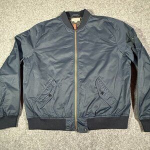 Wallace & Barnes MA-1 Bomber Jacket Full Zip Blue Cotton Nylon C1174 Mens Sz XL